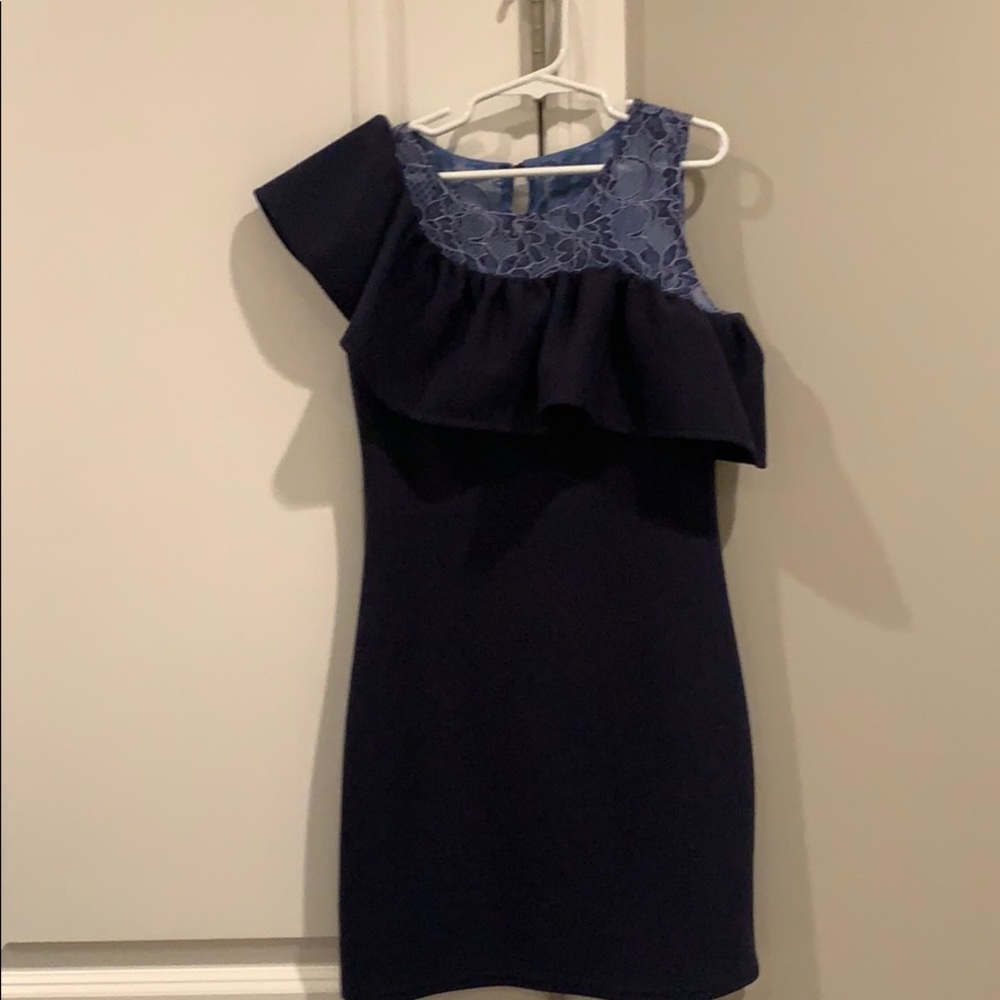 Navy and blue one shouder dress by Blush size 8